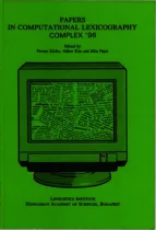 Papers in computational lexicography, COMPLEX '96