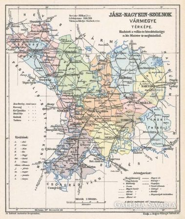 Jász-Nagykun Szolnok vármegye térképe