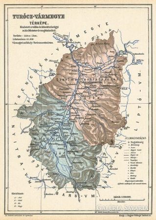 Turócz vármegye térképe